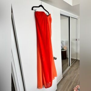 Milly Vibrant Orange Strapless Dress